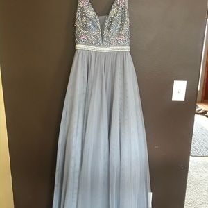 Grey sparkly prom dress🤍